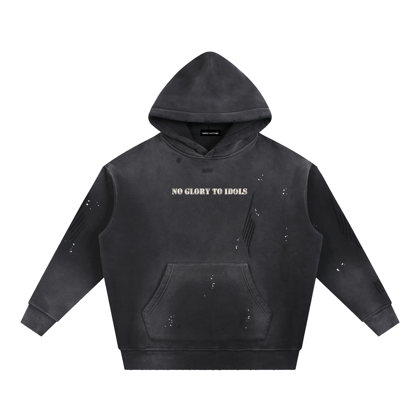 YAHWEH Frayed Fleece Hoodie